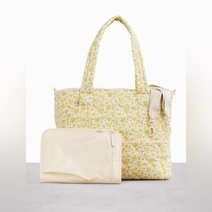 BEIS x Elsa Hosk Diaper Tote | NWT - Yellow Quilted Floral Garden Party Limited